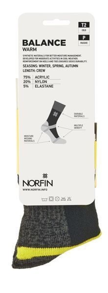 Шкарпетки Norfin T2P BALANCE WARM CREW (75% акрил,20% поліест., 5% еласт.)р.M(39-41) 304727-02M 304727-02M фото